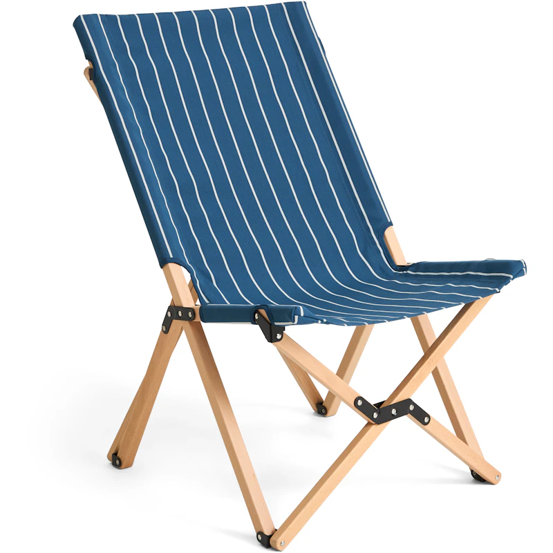 Outdoor Market Folding Chair, Blue With Beige Stripe
