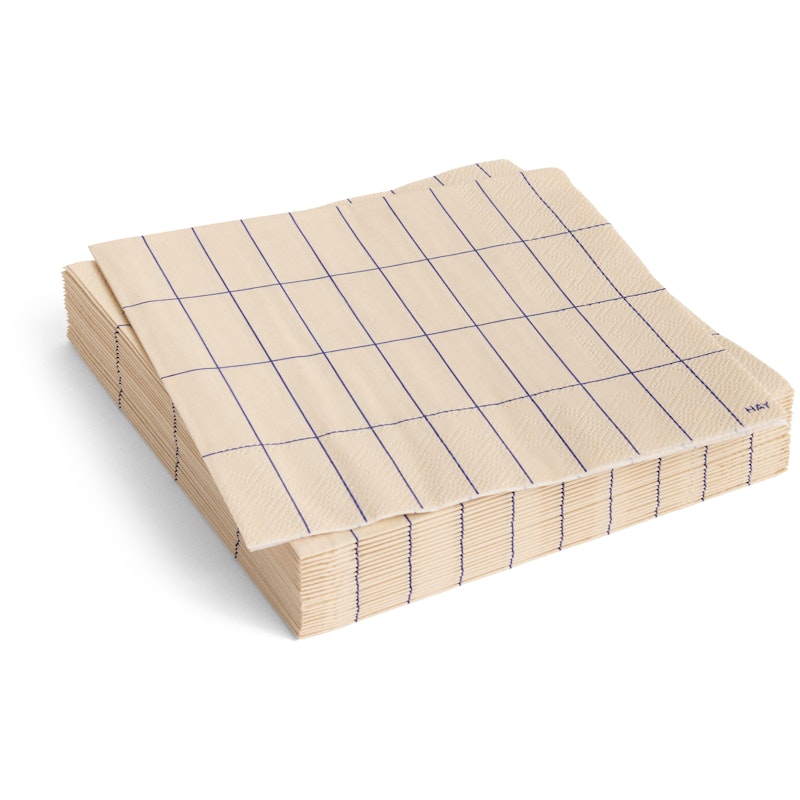 Pattern Servetit 33x33 cm, Siniset / Luonnonvalkoiset