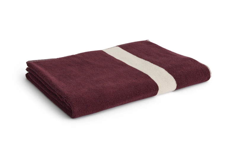 Stripe Bath Towel 100x150 cm, Burgundy