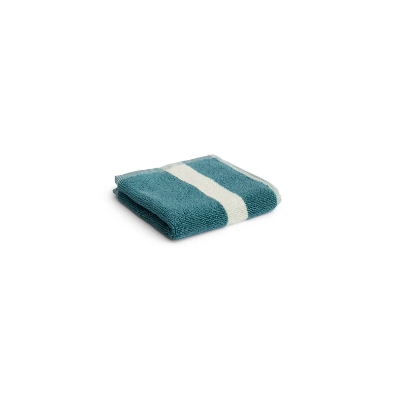 Stripe Washcloth 30x30 cm, Petrol Blue