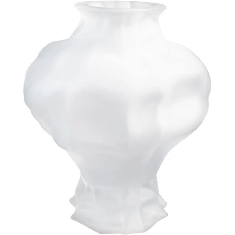 Ammonit Vaasi 30 cm, Frosted White