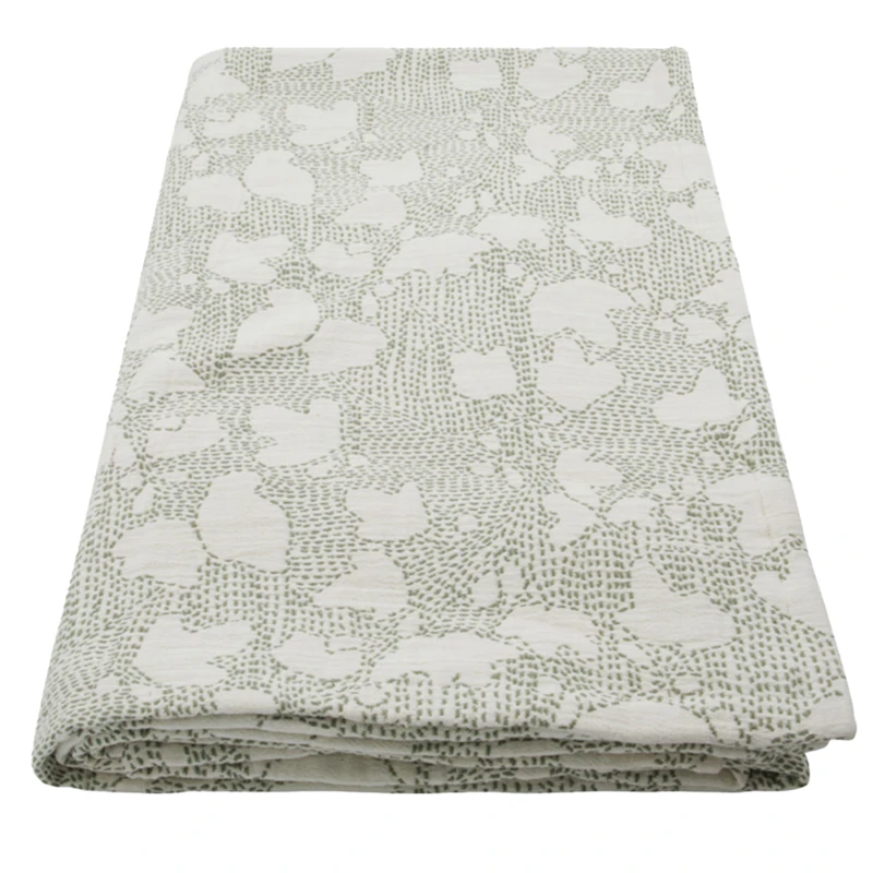 Mori Päiväpeite Luonnonvalkoinen / Khaki, 140x220 cm