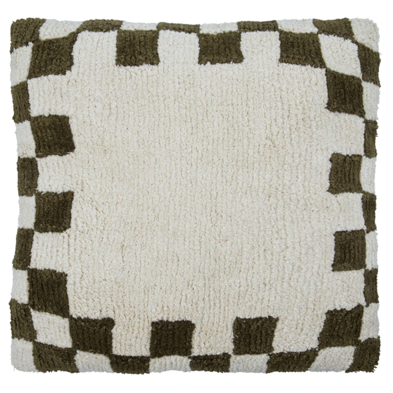 Chess Tyynynpäällinen 50x50 cm, Vihreä/Luonnonvalkoinen