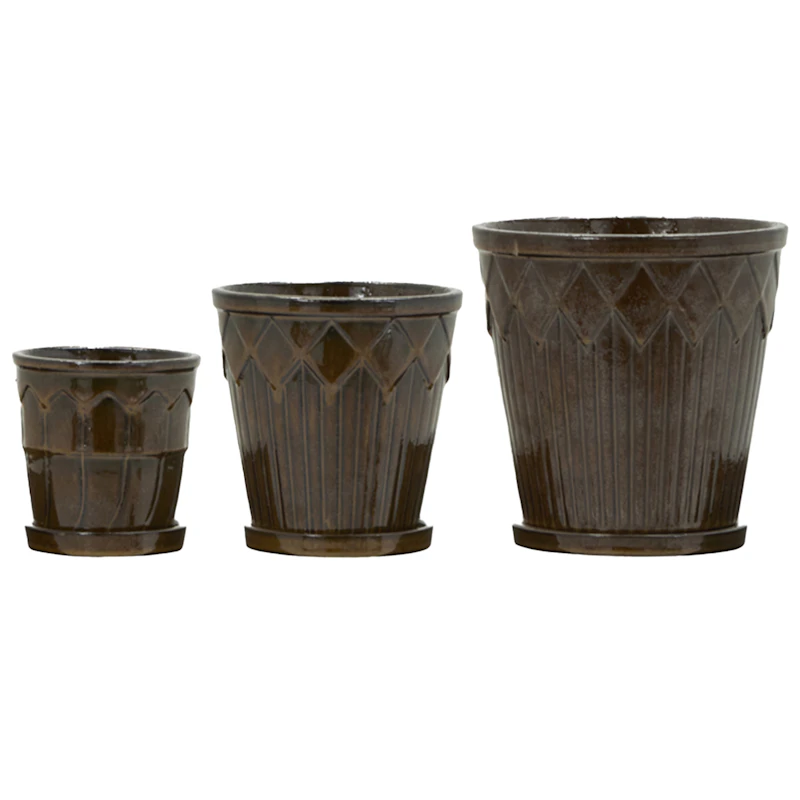 Cora Kukkaruukku 3 kpl:n pakkaus, Ruskea