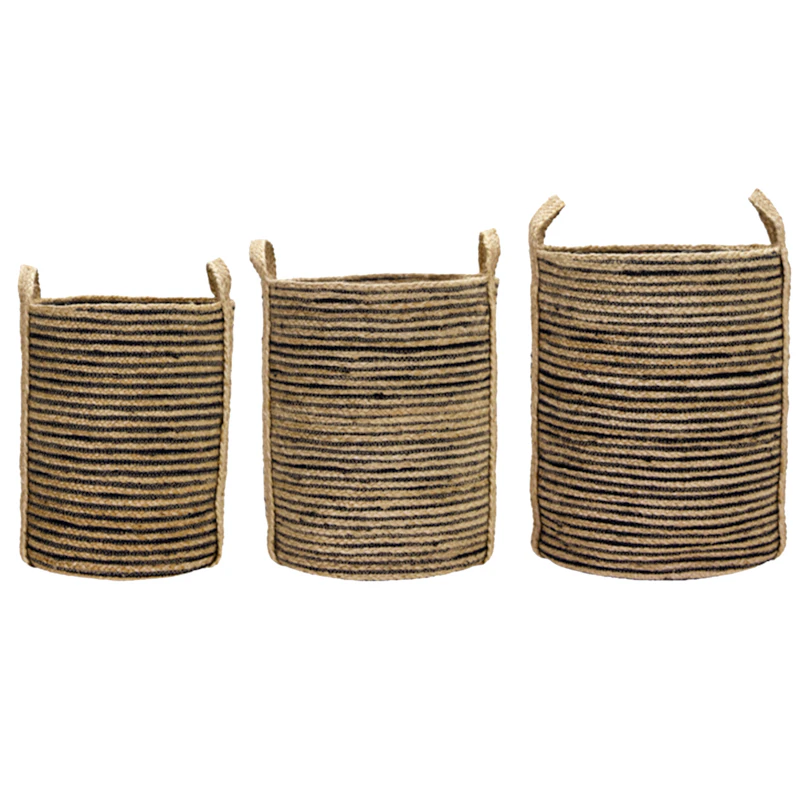 Dungi Säilytyskori 3 kpl:n pakkaus, Musta/Luonnonvärinen