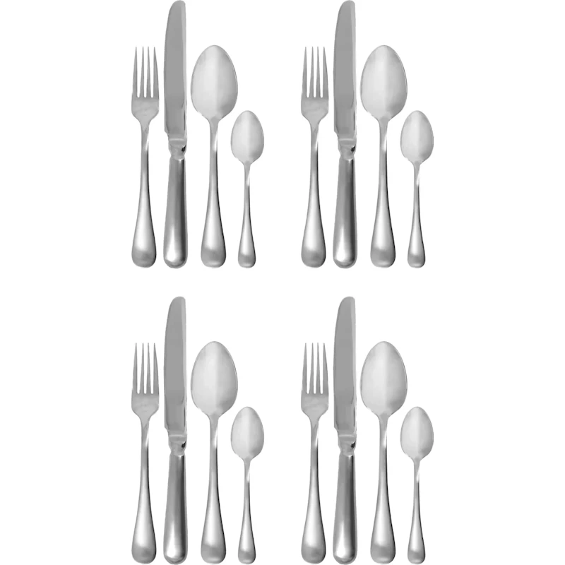 HDBrush Ruokailuvälinesarja Silver finish 16 kpl:n pakkaus