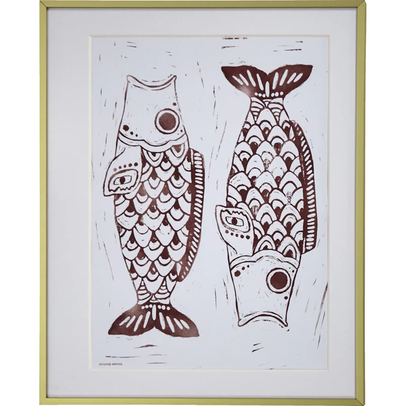 HDFish Maalaus 40x50 cm, Burgundinpunainen
