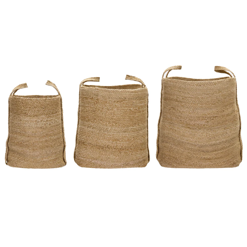 Stella Säilytyskori 3 kpl:n pakkaus, Musta/Luonnonvärinen