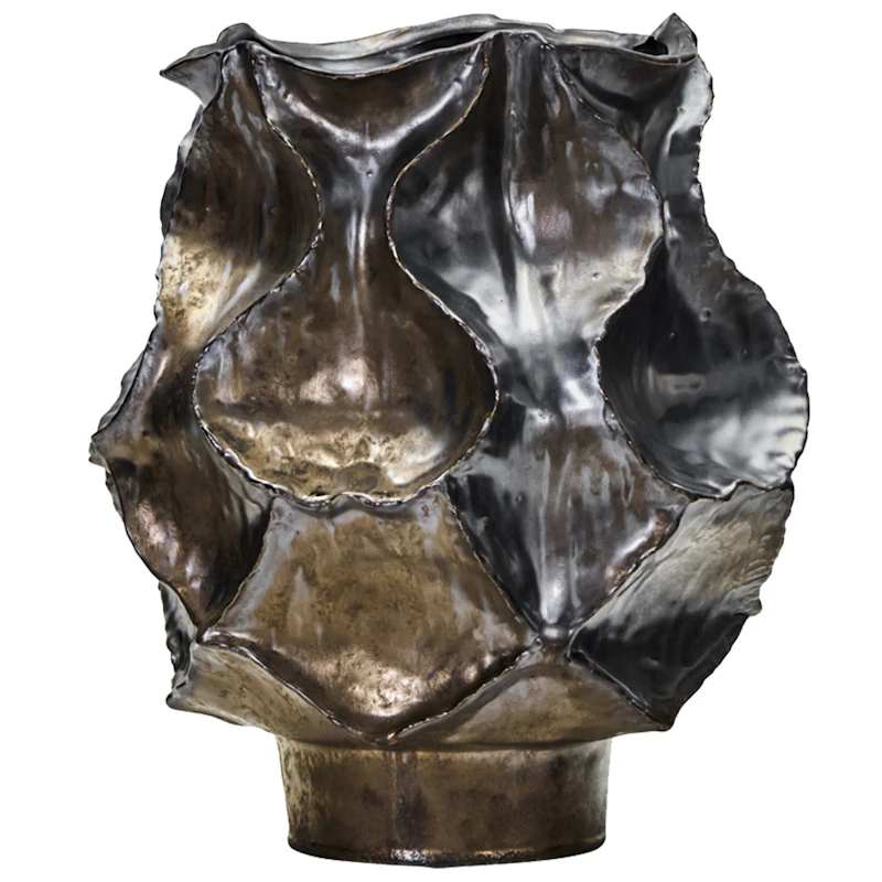 Waves Vaasi 34 cm, Antique metallic