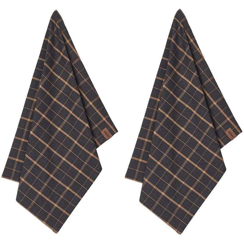 Astiapyyhe 2 kpl:n pakkaus, Brown Plaid