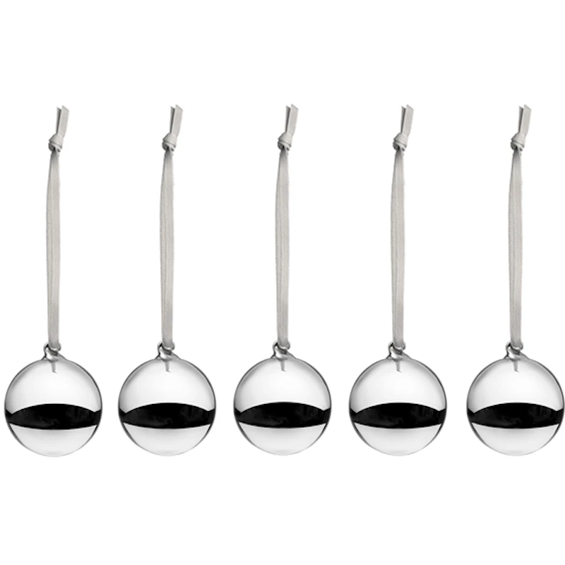 Joulupallo 40 mm 5 kpl:n pakkaus, Hopeinen