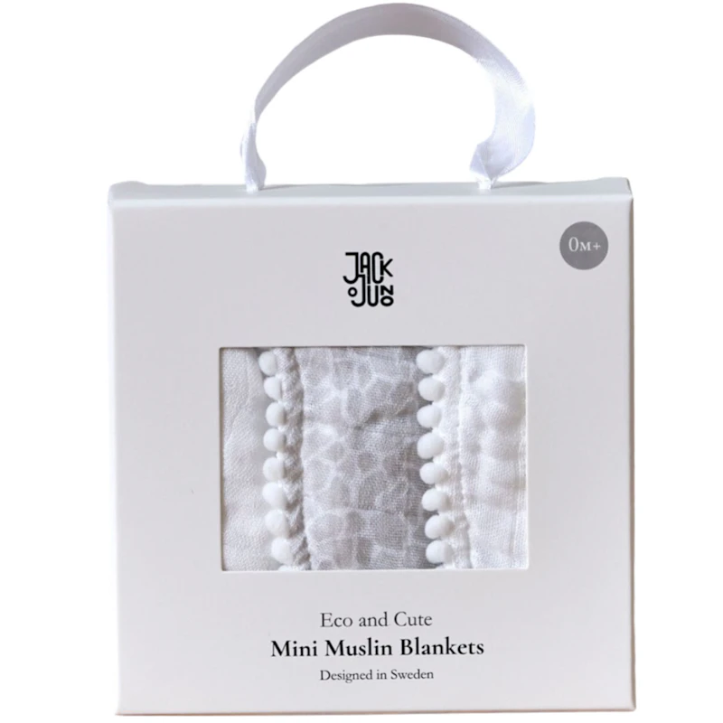 Pom Pom Mini Vauvanhuopa 3 kpl:n pakkaus, Pearl & Giraffe Gray