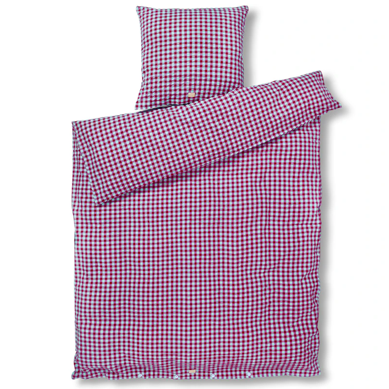 Bæk&Bølge Pussilakanasetti 140x200 + 60x63, Fuksianpunainen / Mintunvihreä