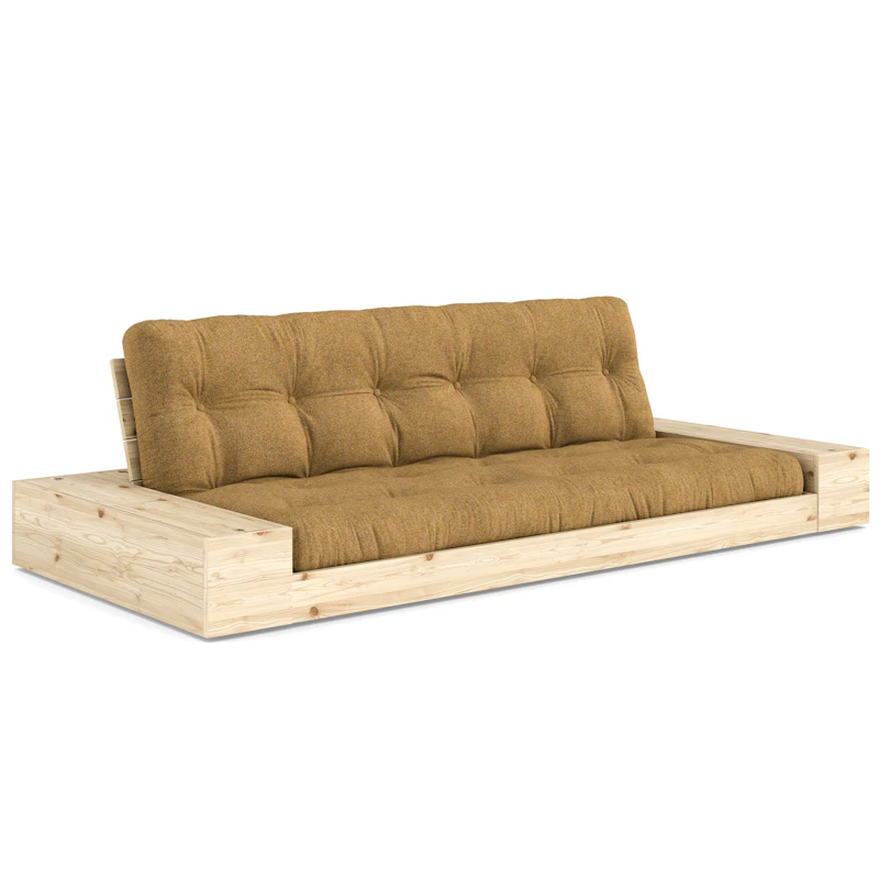 Base Sofa Bed With Storage, Raw / Golden Ochre