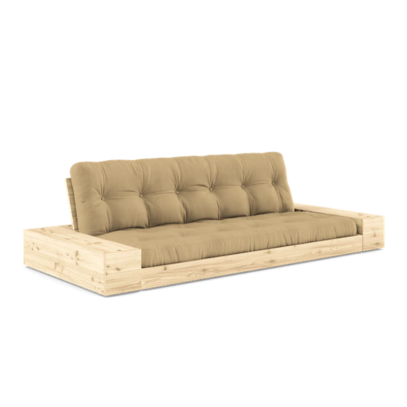 Base Sovesofa Med Sideboks og 5-lags Madrass Klar/Beige