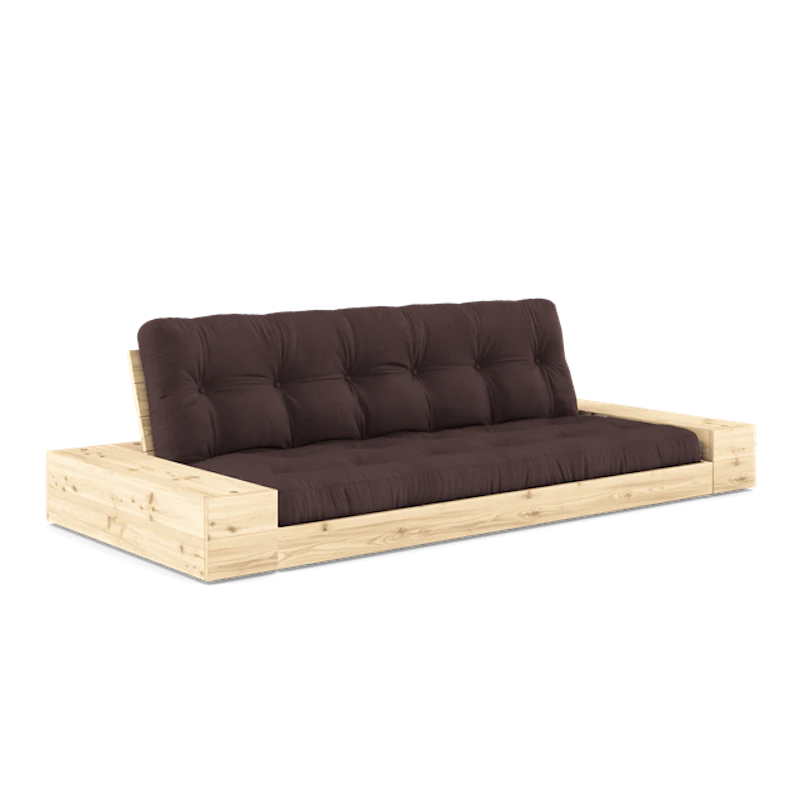 Base Sovesofa Med Sideboks og 5-lags Madrass Klar/Brun