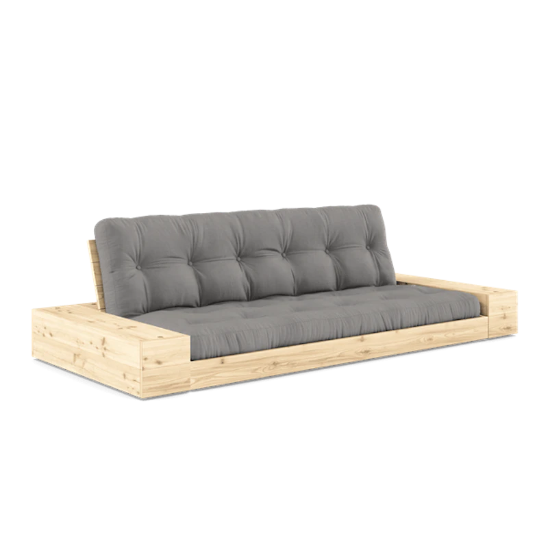 Base Sovesofa Med Sideboks og 5-lags Madrass Klar/Grå