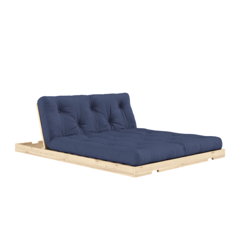 Flip-sovesofa Med Madrass 140x200 Marineblå/Raw