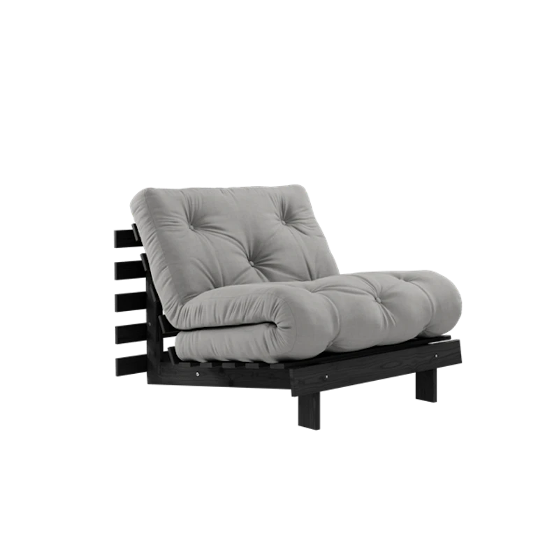 Roots Sovesofa Med Madrass 90x200 Svart Natt/Grå