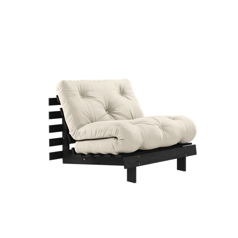 Roots Sovesofa Med Madrass 90x200 Svart Natt/Lin