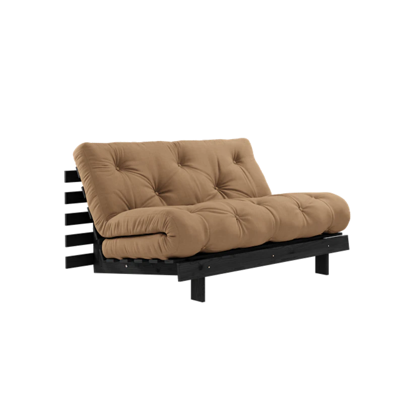 Roots Sovesofa Med Roots Madrass 140x200 Mokka/Svart Lakkert