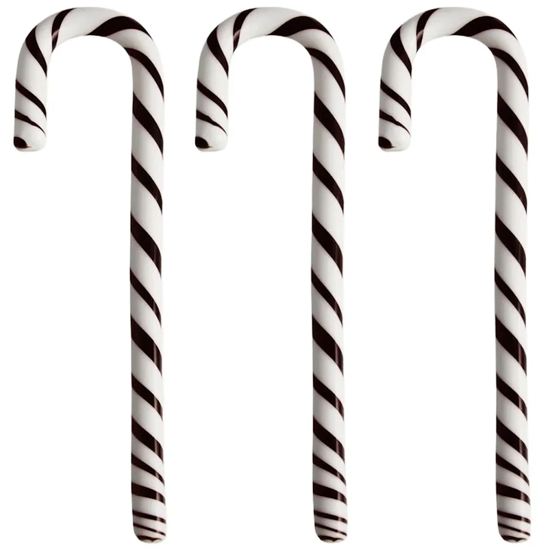 Polka Stick Joulukoriste 17 cm 3 kpl:n pakkaus, Valkoinen/Musta