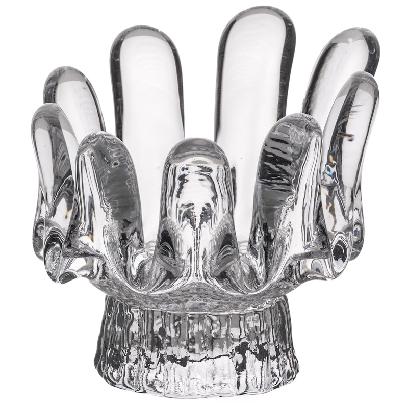 Sunflower Kynttilänjalka, Valmistettu kristallista 9,2 cm, Kirkas