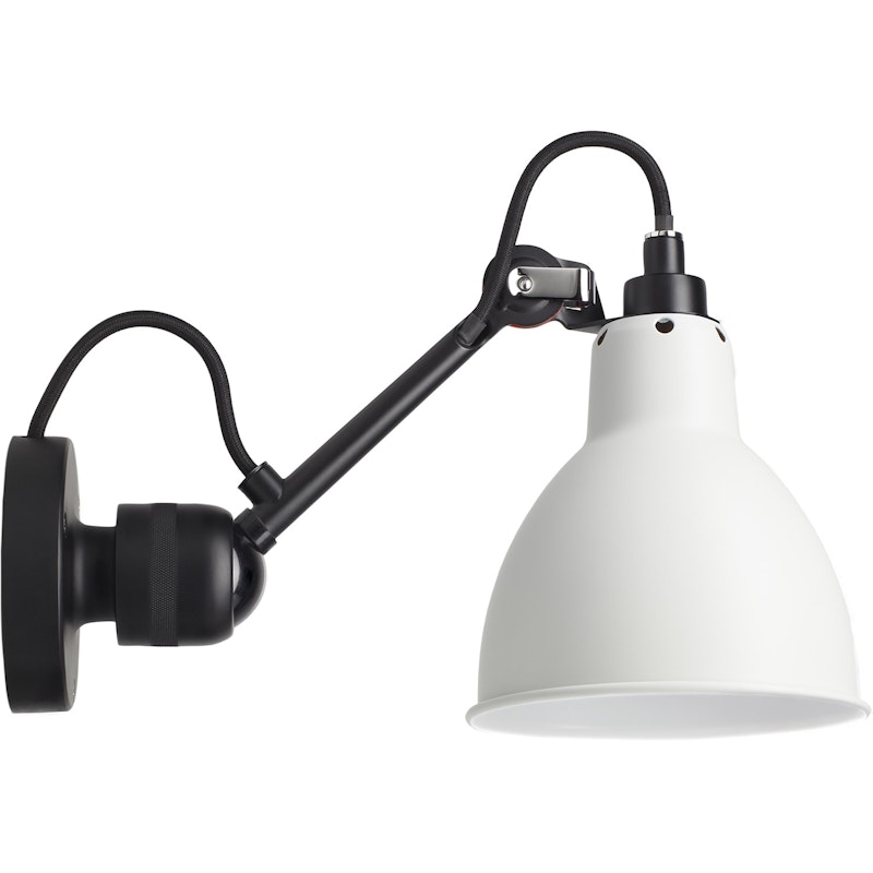 Lampe Gras N°304 Seinävalaisin Johdolla, Musta / Valkoinen