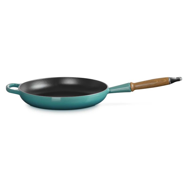 Signature Frying Pan With Wooden Handle 28 cm, Bleu Riviera
