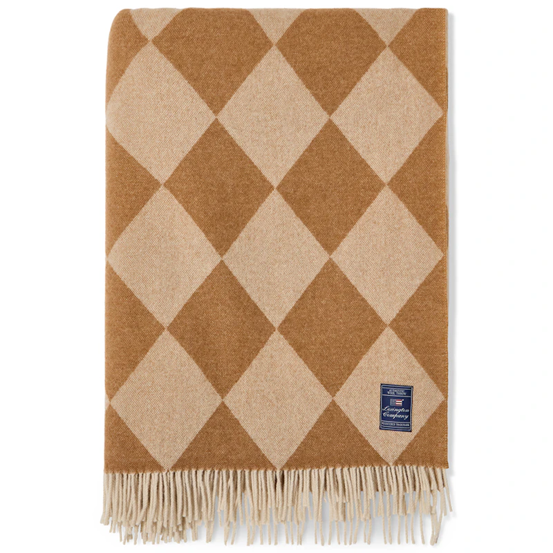 Argyle Huopa 130x170 cm, Fudge / Valkoinen