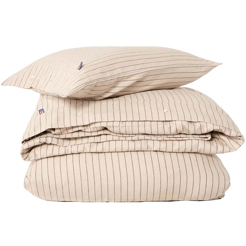Pinstriped Vuodevaatteet 220x220 + 50x60x2 cm, Beiget / Ruskeat