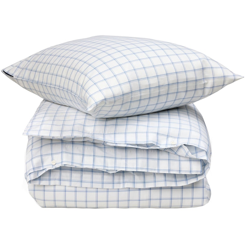 Check Lyocell Oxford Vuodesetti 150x210 + 50x60 cm, Valkoinen/Sininen