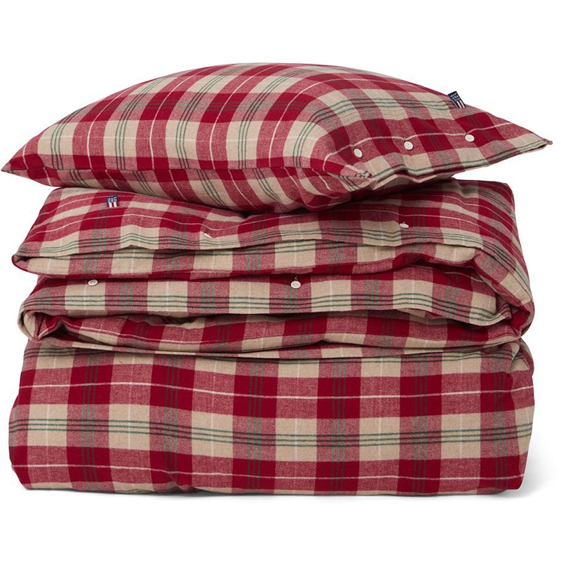 Checked Cotton Flannel Vuodevaatteet Punaiset / Beiget / Vihreät / Valkoiset, 150x210 cm