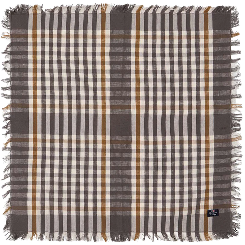 Checked Servetti 50x50 cm, Harmaa / Valkoinen / Fudge