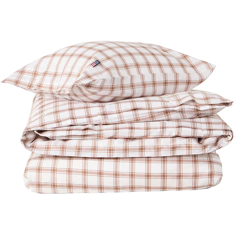 Checked Vuodevaatteet 150x210 + 50x60 cm, Valkoiset / Fudge