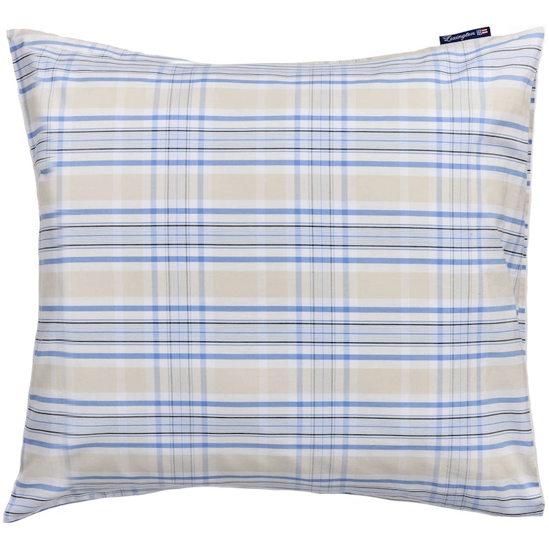 Checked Poplin Tyynynpäällinen 65x65 cm, Beige/Sininen