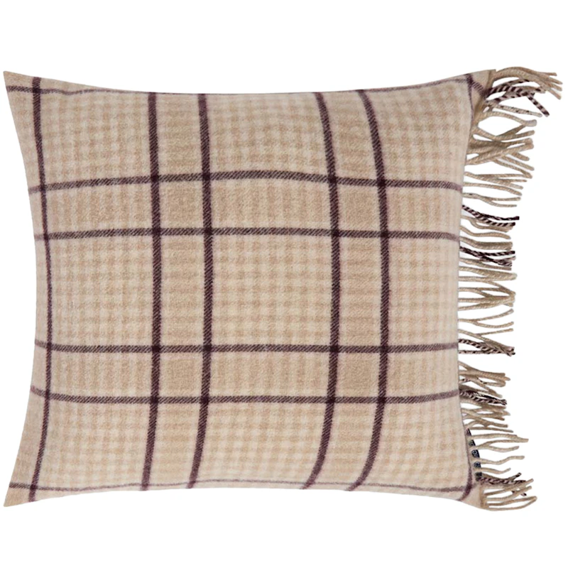 Checked Tyynynpäällinen 50x50 cm, Beige / Viikuna