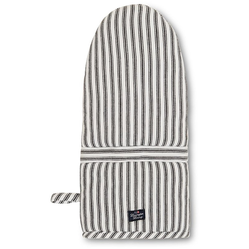 Icons Herringbone Striped Patakinnas, Musta