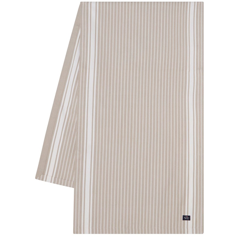 Icons Striped Organic Cotton Oxford Kaitaliina 50x150 cm, Beige / Valkoinen