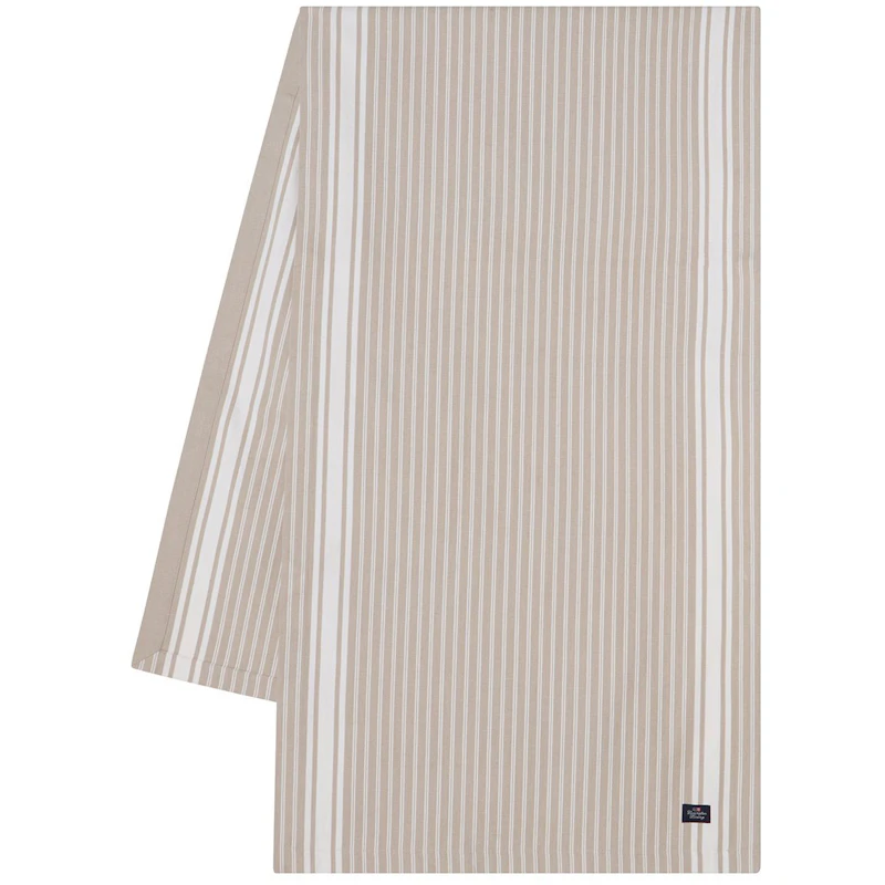 Icons Striped Organic Cotton Oxford Kaitaliina 50x250 cm, Valkoinen / Beige