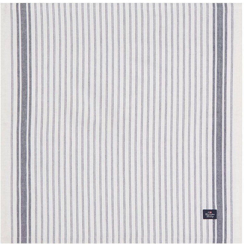Icons Striped Organic Cotton Oxford Servetti, Valkoinen / Dress Blue
