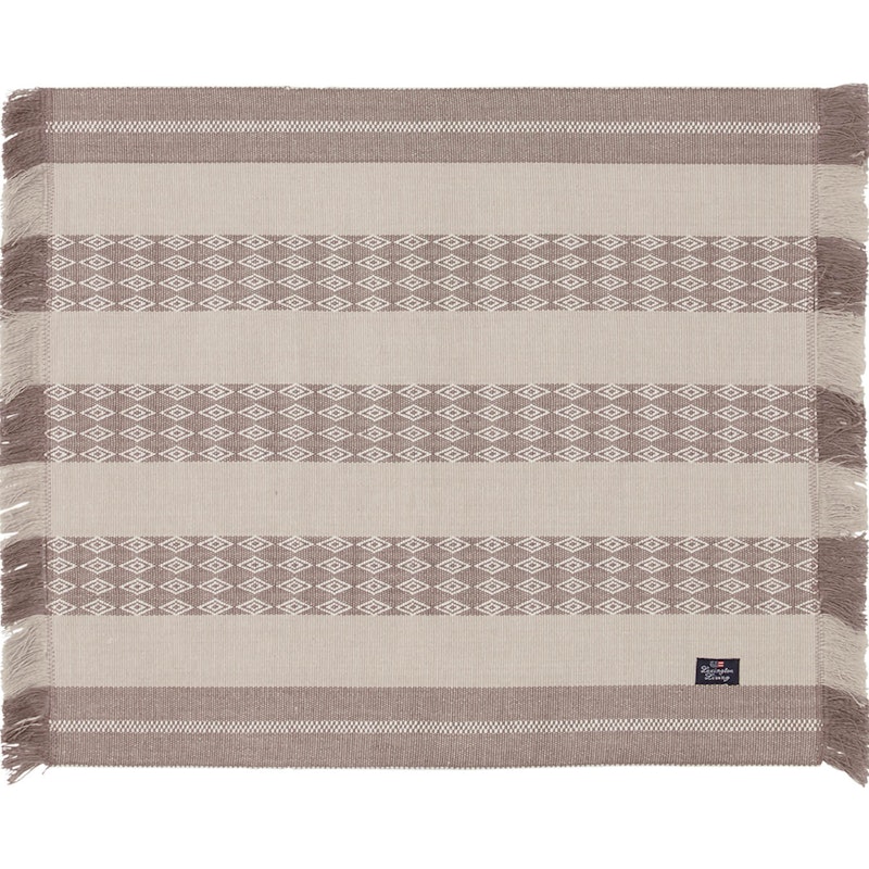 Jacquard Striped Tabletti 40x50 cm, Valkoinen/Beige