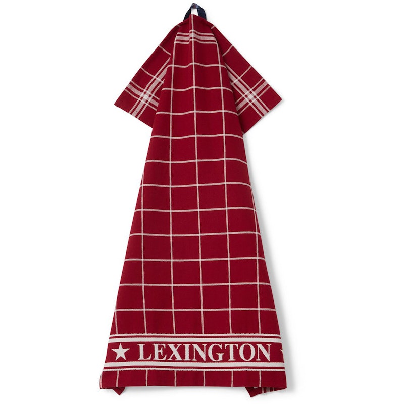 Lexington Checked Organic Cotton Keittiöpyyhe 50x70 cm, Punainen / Valkoinen