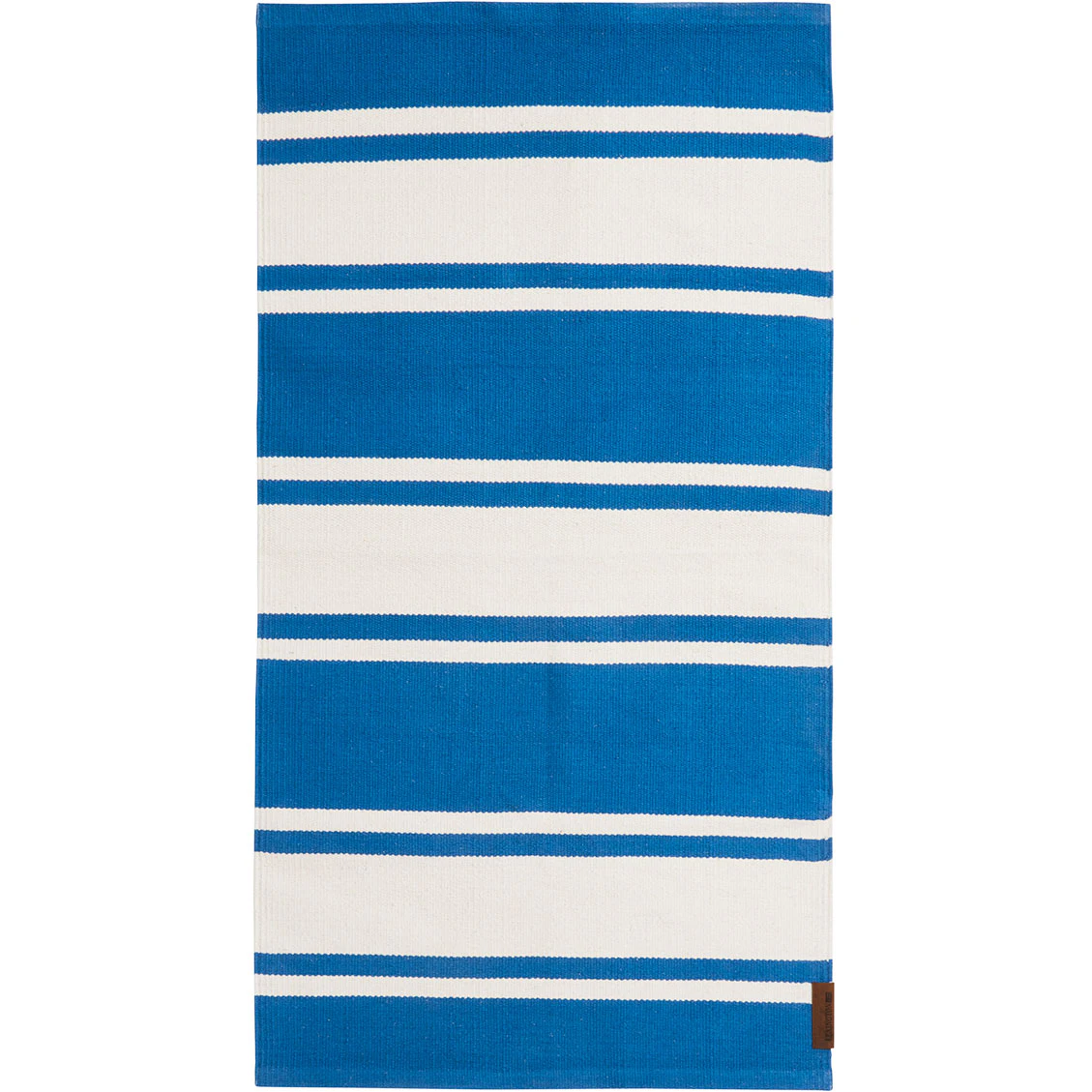 Organic Striped Cotton Rug Matto 70x130 cm, Sininen | RoyalDesign.fi