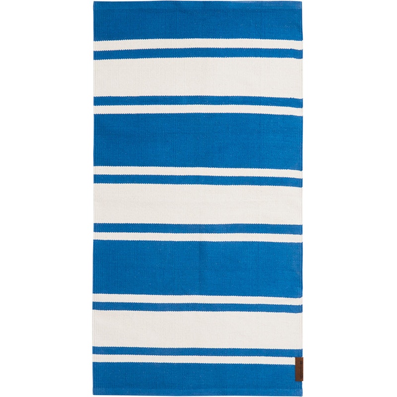 Organic Striped Cotton Matto 170x240 cm, Sininen