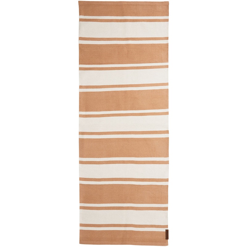 Organic Striped Cotton Matto 80x220 cm, Beige