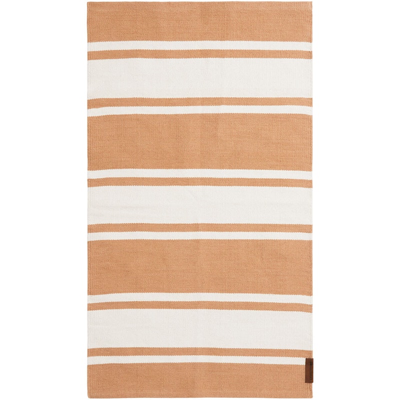 Organic Striped Cotton Matto 170x240 cm, Beige