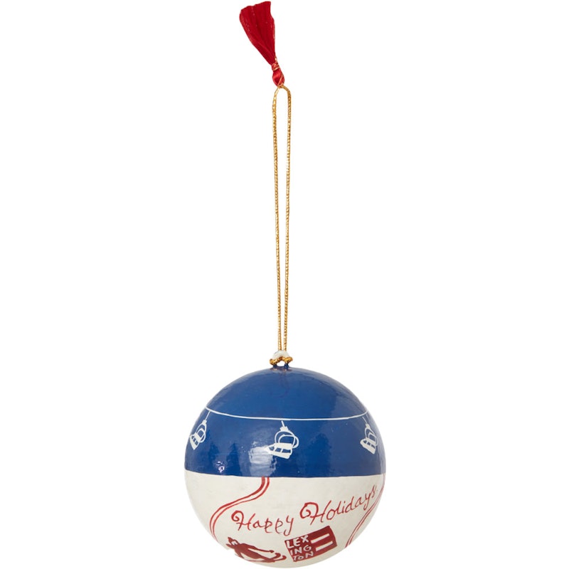 Papier Maché Joulupallot 2 kpl:n pakkaus, Valkoiset/Siniset