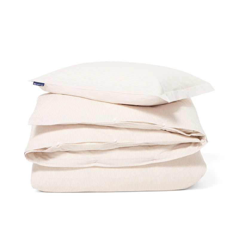 Pussilakana Raidallinen 210x150 cm, Beige / Valkoinen