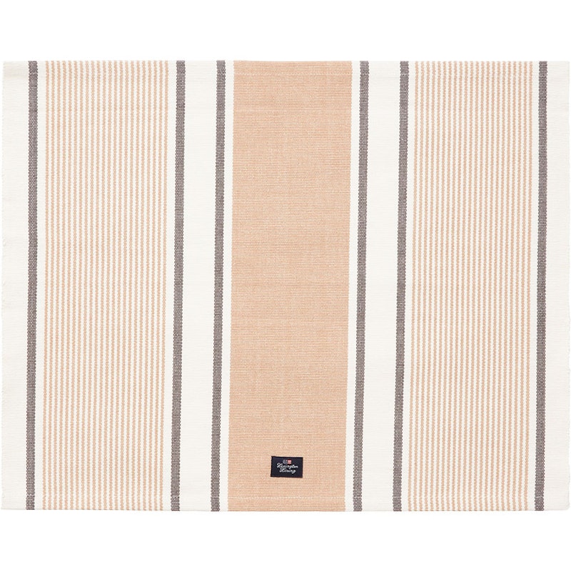 Striped Organic Cotton Rib Tabletti 40x50 cm, Beige/Valkoinen